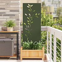 vidaXL Dekorativ Trädgårdspanel Olivgrön 50 x 140 cm Kallvalsat stål