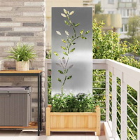 vidaXL Dekorativ Trädgårdspanel Silver 50 x 140 cm Rostfritt stål