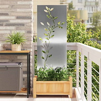 vidaXL Dekorativ Trädgårdspanel Silver 50 x 140 cm Galvaniserat stål