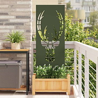vidaXL Dekorativ Trädgårdspanel Olivgrön 50 x 140 cm Kallvalsat stål