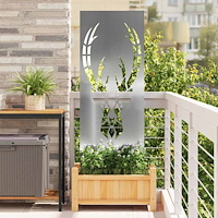 vidaXL Dekorativ Trädgårdspanel Silver 50 x 140 cm Galvaniserat stål