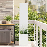vidaXL Trädgårdsplanterare med dekorativ panel Vit 32 x 140 cm