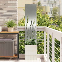 vidaXL Trädgårdsplanterare med dekorativ panel Silver 32 x 140 cm