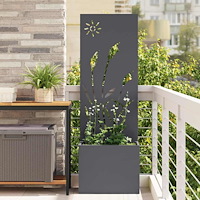 vidaXL Trädgårdsplanterare med dekorativ panel Antracit 50 x 140 cm