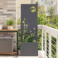 vidaXL Trädgårdsplanterare med dekorativ panel Antracit 50 x 140 cm