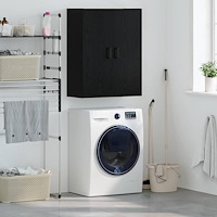 vidaXL Väggskåp Väggmonterad Svart 69.5 x 34 x 90 cm Konstruerat trä