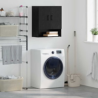 vidaXL Väggskåp Väggmonterad Svart ek 60 x 31 x 70 cm Konstruerat trä