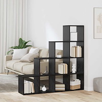 vidaXL Rumsavdelare Bokhylla Svart ek 131.5 x 29 x 131.5 cm