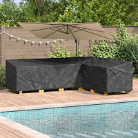 vidaXL Utomhusmöbelöverdrag Svart 286 x 222 x 80 cm 210D tyg