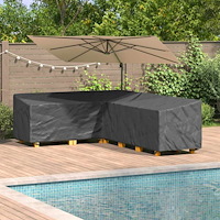 vidaXL Utomhusmöbelöverdrag Svart 286 x 222 x 80 cm 600D tyg