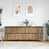 vidaXL Skåp 3 pcs artisan ek 180 x 35 x 70 cm Konstruerat trä