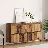 vidaXL Skåp 2 pcs Gammalt trä 120 x 35 x 70 cm Konstruerat trä