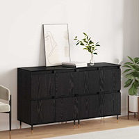vidaXL Skåp 2 pcs Svart ek 120 x 35 x 70 cm Konstruerat trä