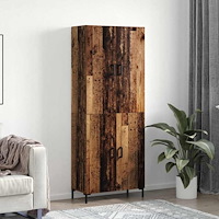 vidaXL Skåp Gammalt trä 69.5 x 34 x 180 cm Konstruerat trä