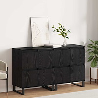 vidaXL Skåp 2 pcs Svart ek 120 x 35 x 70 cm Konstruerat trä