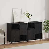 vidaXL Skåp 2 pcs Svart ek 120 x 35 x 70 cm Konstruerat trä