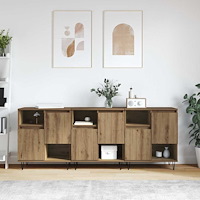 vidaXL Skåp 3 pcs artisan ek 180 x 35 x 70 cm Konstruerat trä
