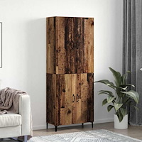 vidaXL Skåp 2 pcs Gammalt trä 69.5 x 34 x 180 cm Konstruerat trä
