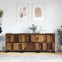 vidaXL Skåp 3 pcs Gammalt trä 180 x 35 x 70 cm Konstruerat trä