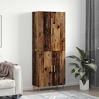vidaXL Skåp Gammalt trä 69.5 x 34 x 180 cm Konstruerat trä