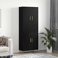 vidaXL Skåp Svart ek 69.5 x 34 x 180 cm Konstruerat trä