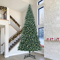 vidaXL Konstgjord Förbelyst Julgran med Bollsats Grön 500 cm PVC