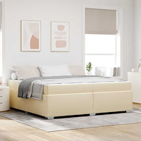 vidaXL Sängram Kräm 200 x 200 cm tyg