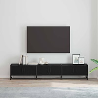 vidaXL TV-skåp Svart ek 210 x 35 x 41 cm Konstruerat trä
