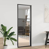 vidaXL Inredningsdörr Svart 76 x 201.5 cm Härtat glas, Aluminium