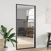 vidaXL Inredningsdörr Svart 102.5 x 201.5 cm Härtat glas, Aluminium