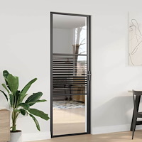 vidaXL Inredningsdörr Svart 76 x 201.5 cm Härtat glas, Aluminium