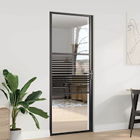 vidaXL Inredningsdörr Svart 83 x 201.5 cm Härtat glas, Aluminium