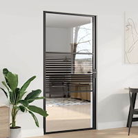 vidaXL Inredningsdörr Svart 102.5 x 201.5 cm Härtat glas, Aluminium