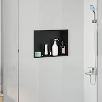 vidaXL Dusch Nisch Svart 45 x 30 x 9.5 cm Rostfritt stål