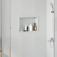 vidaXL Dusch Nisch Vit 45 x 30 x 9.5 cm Rostfritt stål