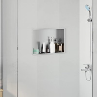 vidaXL Dusch Nisch Silver 45 x 30 x 9.5 cm Rostfritt stål