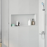 vidaXL Dusch Nisch Vit 75 x 30 x 9.5 cm Rostfritt stål