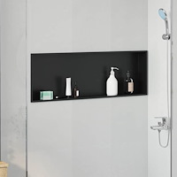 vidaXL Dusch Nisch Svart 90 x 30 x 9.5 cm Rostfritt stål