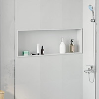 vidaXL Dusch Nisch Vit 90 x 30 x 9.5 cm Rostfritt stål