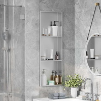 vidaXL Dusch Nisch Silver 90 x 30 x 9.5 cm Rostfritt stål