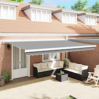 vidaXL Manuell Markisram 4,5 x 3 m Vit Pulverlackerad aluminium