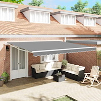 vidaXL Markis Manuell Vit 5 × 3,5 m Metall