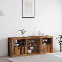 vidaXL Sideboard Gammalt trä 181,5 x 37 x 67 cm Konstruerat trä