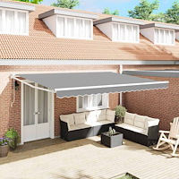 vidaXL Markis Vit 5 x 3 m Metall