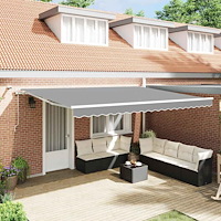 vidaXL Markis Vit 5 x 3 m Metall