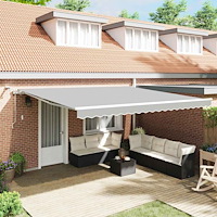vidaXL Markis Vit 5 × 3,5 m Metall