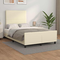 vidaXL Sängram utan madrass gräddvit 120x190 cm konstläder