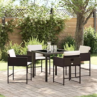 vidaXL Trädgårdsmöbelset 5 pcs Brun konstrotting