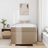 vidaXL Sängram Cappuccino 90 x 200 cm Konstläder