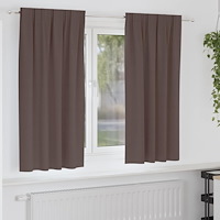 vidaXL Gardiner med gardiner 2 pcs Mörkbrun Polyester